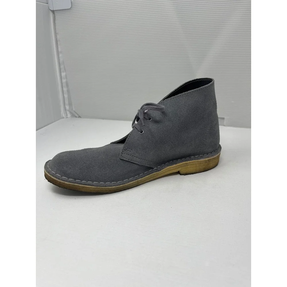 Clarks Originals Desert Boots Blue Grey Suede Chukka Lace Up Shoes Womens 10